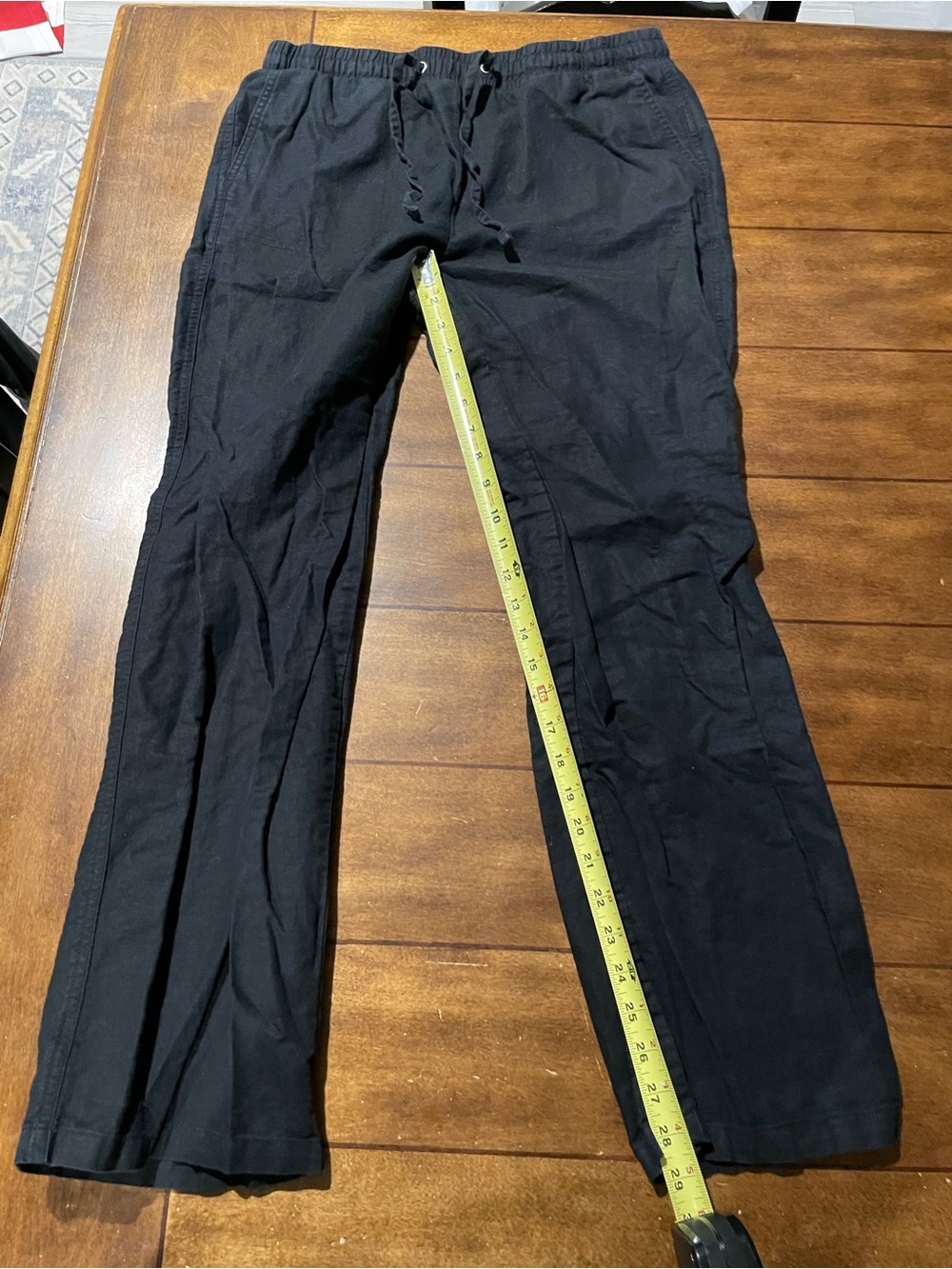 Amazon Essentials Women's Black Drawstring Linen Pants